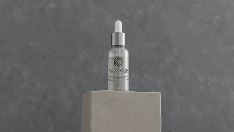 cosmetic serum bottle mockup