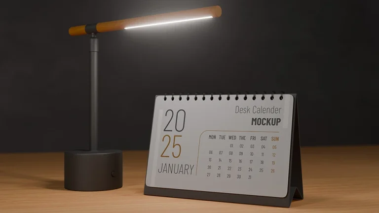 desk calendar mockup template