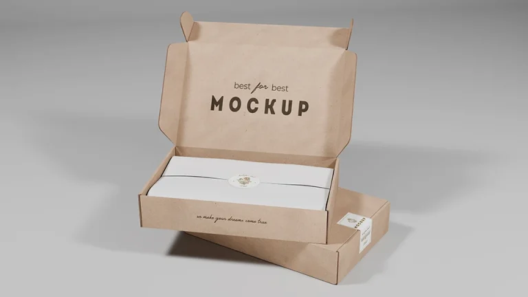 pen cardboard shipping box mockup template