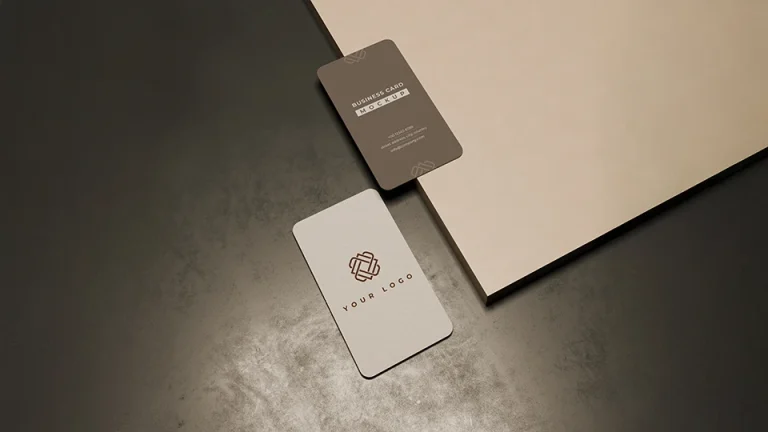 rounded business card mockup template