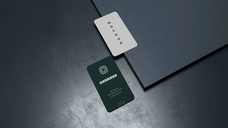 rounded business card mockup template